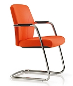 Tas Visitor Chair TS23B - upholstered seat and back, self arms and cantilever frame