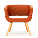Lola Soft Seating chair with 4 leg wood base A825