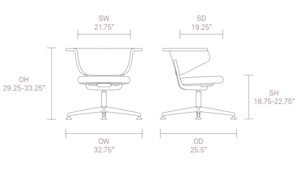 Sholes Chair Dimensions SHL02