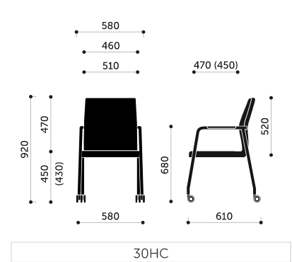 Acos Pro Meeting Chair Dimensions 30HC