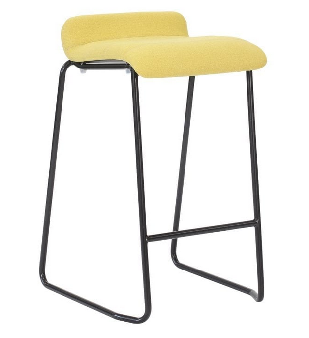 Ultra Poseur Stool UT22M-L stackable low back stool with upholstered seat and sled frame