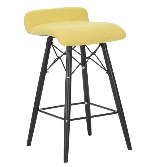 Ultra Poseur Stool UT23W-L low back stool with upholstered seat and 4 leg wood frame