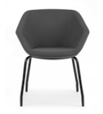 Clara Soft Seating chair with black metal frame and black plastic glides CLR10