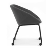 Clara Soft Seating chair with black metal 4 leg frame and black castors CLR20