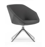 Clara Soft Seating chair with polished aluminium pyramid base CLR40