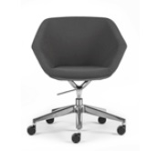 Clara Soft Seating chair with 5 star brushed chrome base and gas lift CLR50