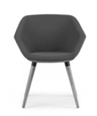 Clara Soft Seating chair with solid beech 4 leg base and felt glides CLR60