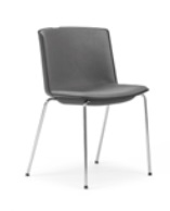 Mork Multifunctional Chair with upholstered shell liner and a 4 leg metal frame MK12