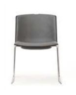 Mork Multifunctional Chair with upholstered shell liner and a wire sled frame MK22