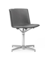 Mork Multifunctional Chair with upholstered shell liner and a 4 star base on glides MK32