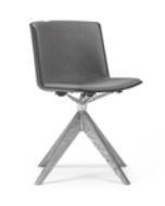 Mork Multifunctional Chair with upholstered shell liner and a solid ash pyramid base MK72