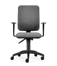 Pluto Task Chair high back with standard mechanism, fixed arms, black 5 star base on castors PT70A