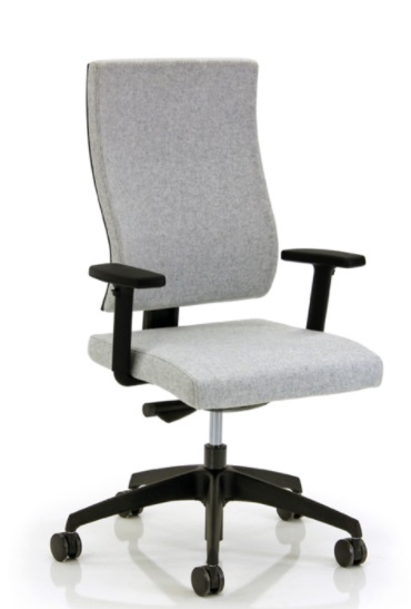 Vibe Lite Chair medium back task chair with adjustable arms and black 5 star base on castors VIB 25 DAA