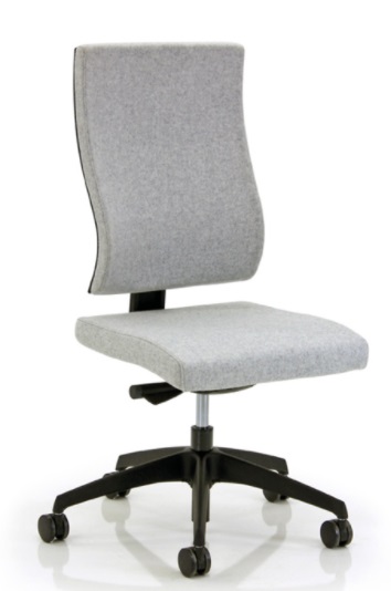 Vibe Lite Chair medium back task chair with no arms and black 5 star base on castors VIB 25 