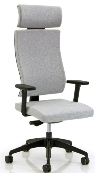 Vibe Lite Chair high back task chair with adjustable arms and black 5 star base on castors VIB 26 DAA