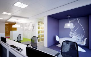 3D Rendered Image Of Office With Breakout Area