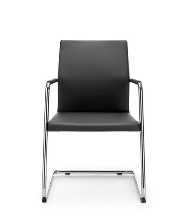 Acos Pro Meeting Chair cantilver frame with black seat and back