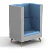 Ad Hoc Sofa single high back booth with oak feet TD30050