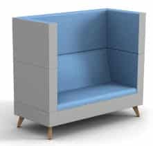 Ad Hoc Sofa two seater high back booth with oak feet TD30060