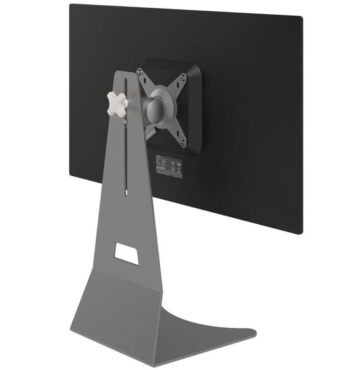 Addit Monitor Stand in silver shown with mounted screen 52.502