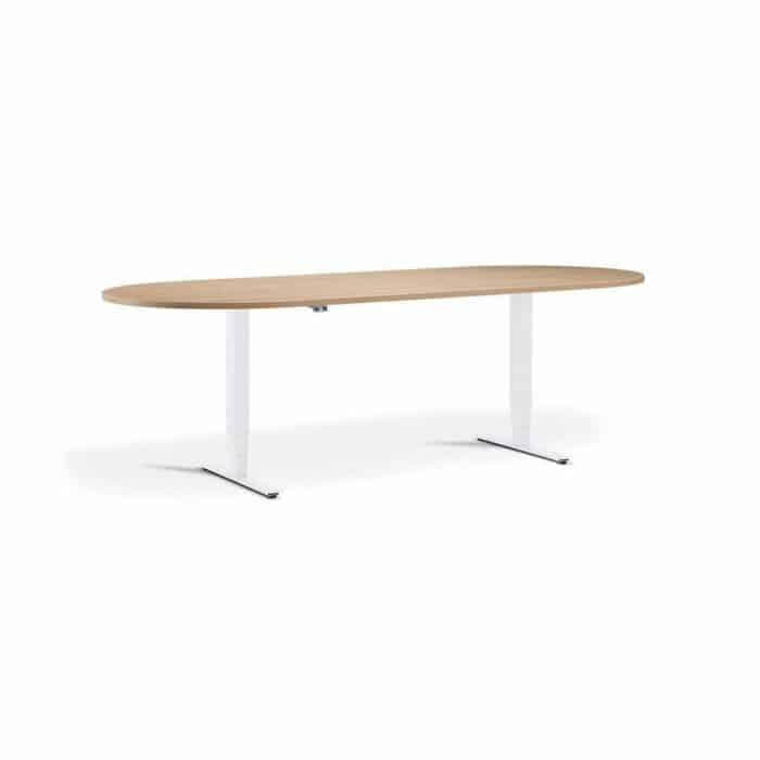 Advance Sit Stand Meeting Table - D End - Maple And White