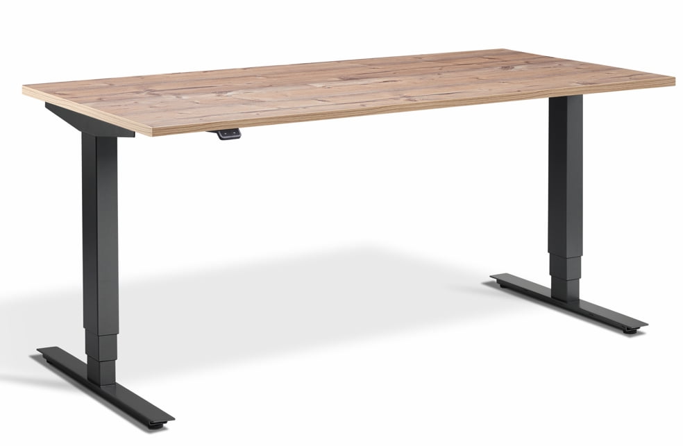 Advance Sit Stand Desk with anthracite frame and timber top