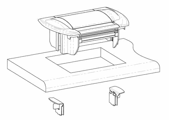 Affinity Power And Data Module desk fitting drawing