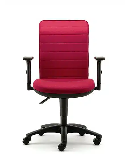 Air Task Chair with adjustable arms, ribbed upholstery and black nylon base on castors AIR06B