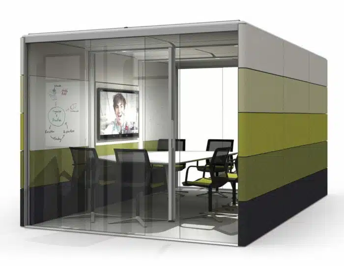 Air3 Modular Meeting Rooms With Green exterior Walls