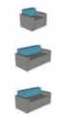 Ally Modular Seating stand alone single seat armchair ALL 39, two seat sofa ALL 40 or three seat sofa ALL41