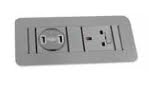 Amity Booth optional power module for media booth with 1 UK power and 1 twin USB charger in black, white or grey ACPMOD