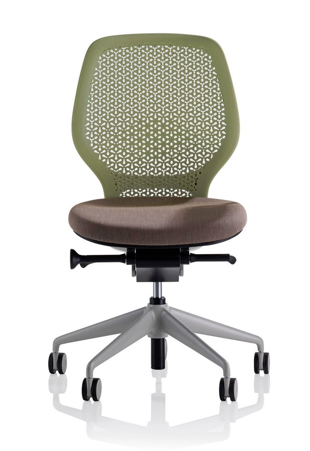 Ara Task Chair front view of chair with elastomer back in leaf colour - no arms