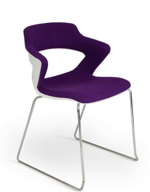 Aria Chair fully upholstered with a sled base