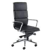 Aria C Executive Chair CH1 high back armchair with chrome arms and base with castors