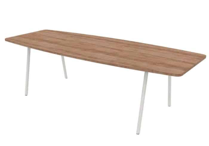 Ascend Desk - meeting table with barrel shaped top in birch