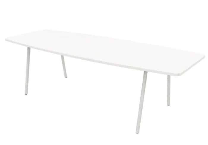 Ascend Desk - meeting table with barrel shaped top in white
