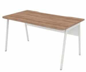 Ascend Desk - rectangular shaped top with modesty panel and white angled frame ASRE