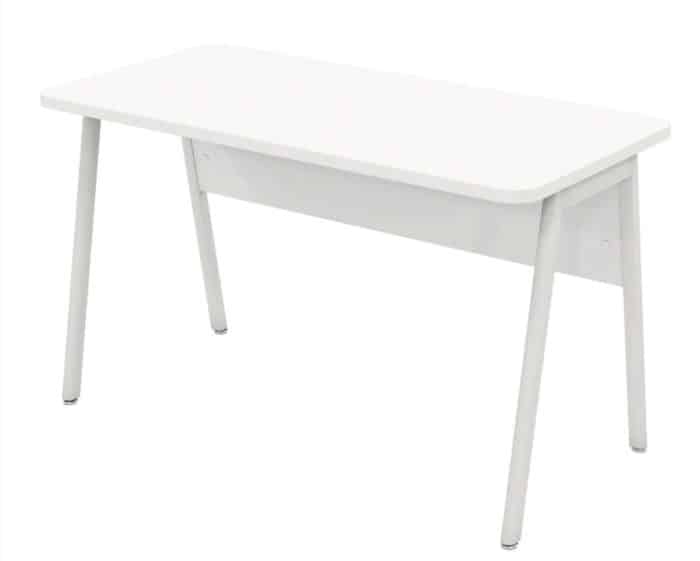 Ascend Desk - return desk with rectuangular top shown in white