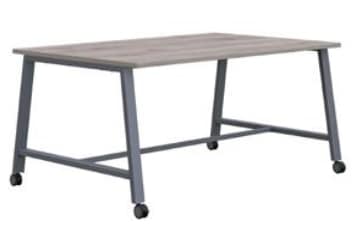 Aspect Tables 1000mm deep dining height mobile table with A frame
