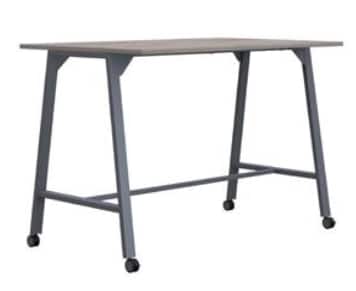 Aspect Tables 1000mm deep poseur height mobile table with A frame