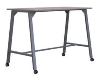 Aspect Tables 800mm deep poseur height mobile table with A frame