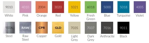 Aurora Meeting Table RAL frame colours
