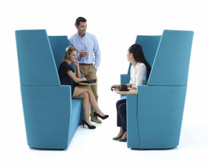 Away From The Desk Soft Seating two 3 seater units with screens