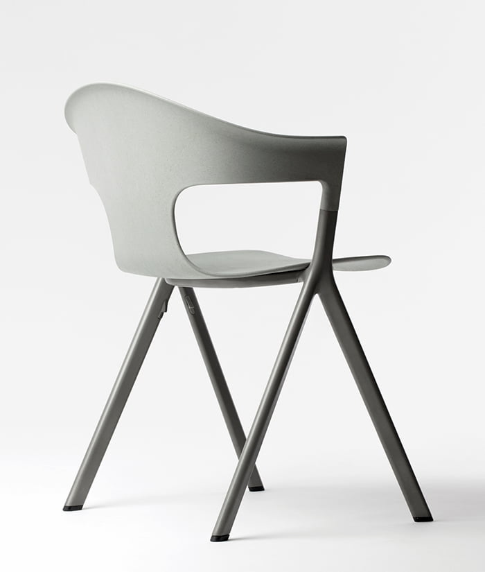 Axyl Chair & Stool armchair in grey finish