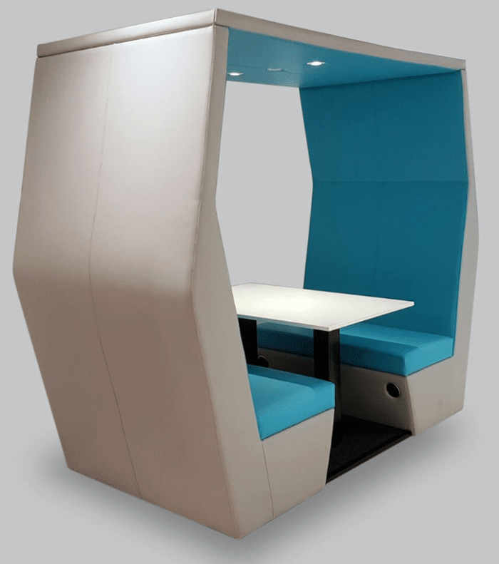 Bill Meeting Den 4 seater booth with lighting, power and table