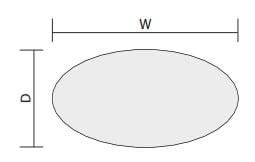 Boardroom Tables 1200mm deep eliptical - oval table