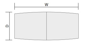 Boardroom Tables 1600mm deep boat shaped table