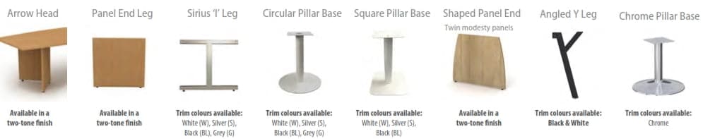 Boardroom Tables - table base options