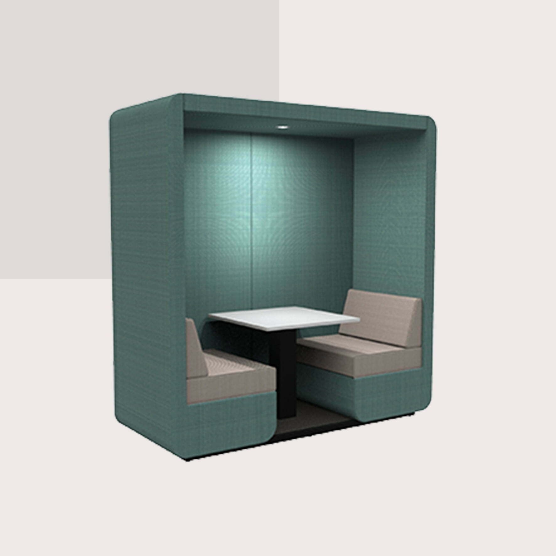 Bob 2 Seat booth with upholstered end wall