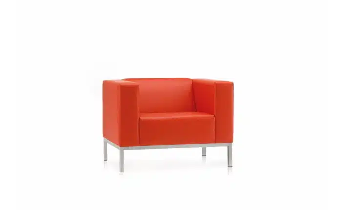 Box Soft Seating single seat armchair with four leg frame BX1